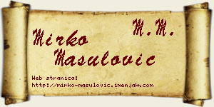 Mirko Mašulović vizit kartica